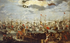 The Embarkation of William III, Prince of Orange, at Helvoetsluis by Attributed to Dutch School