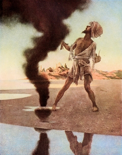 The Fisherman and The Genie: from the Arabian Nights by Maxfield Parrish