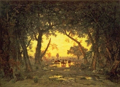 The Forest of Fontainebleau: Morning by Théodore Rousseau