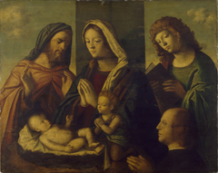 The Holy Family with the Young St. John the Baptist, St. John the Evangelist, and a Donor by Luca Antonio Buscatti