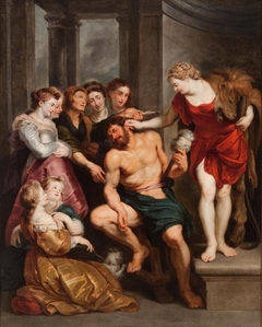 The love-sick Hercules being hen-pecked by Omphale by Peter Paul Rubens