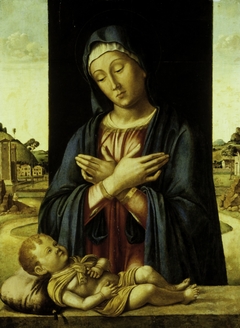 The Madonna Adoring the Christ Child by Jacopo da Valenza