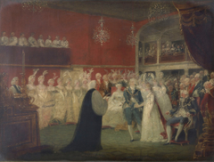 The Marriage of George, Prince of Wales, and Princess Caroline of Brunswick by William Hamilton