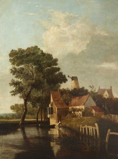 The New Mills on the River Wensum, near Norwich by attributed to John Crome
