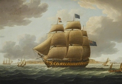The ship 'Ville de Paris' under full sail by Thomas Buttersworth