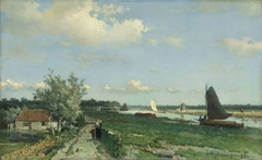 The Trekvliet Shipping Canal near Rijswijk, known as the ‘View near the Geest Bridge’ by Johan Hendrik Weissenbruch