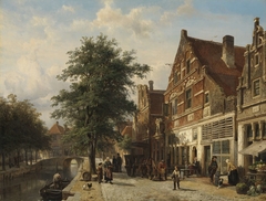 The Zuiderhavendijk, Enkhuizen by Cornelis Springer