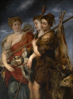 Three Huntresses returning from the Chase