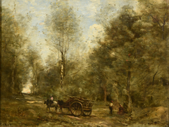 Une allée dans les bois de Wagnonville by Jean-Baptiste-Camille Corot