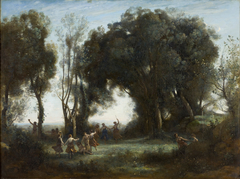Une matinée, la danse des nymphes by Jean-Baptiste-Camille Corot