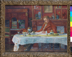 Verhaeren at the table by Marthe Massin