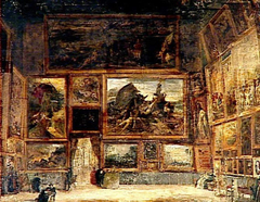View of the Salon Carré in the Louvre in 1831