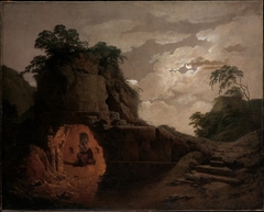 Virgil's Tomb by Moonlight, with Silius Italicus Declaiming by Joseph Wright