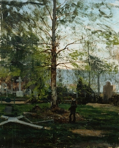 Werner Holmberg's Graveside by Victor Westerholm