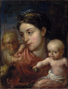 Wife's portrait with children