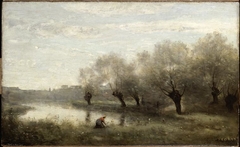 Willows at the edge of a swamp by Jean-Baptiste-Camille Corot