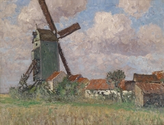 Windmill and Village in Belgium by Alfred Zoff