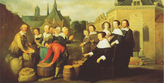 Yearly food distribution to the poor of Utrecht by Maria van Pallaes by Hendrick Bloemaert