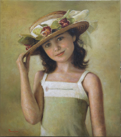 "little girl with straw hat" by Οδυσσέας Οικονόμου