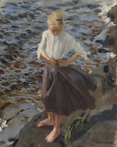 A Girl Standing in the Wind
