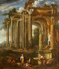 A Ruined Classical Temple by Anonymous