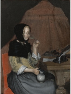 A Young Woman Drinking