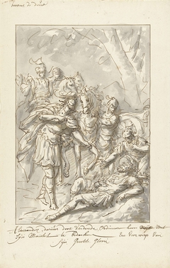 Alexander de Grote bedekt het lijk van Darius met zijn mantel by Elias van Nijmegen