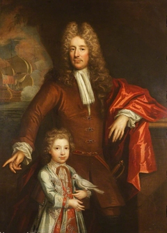 An Unknown Gentleman and his Son with a Parakeet