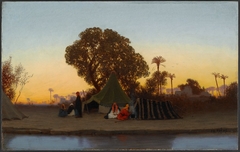 Arab Encampment at Sunset by Théodore Frère