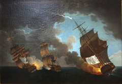 Battle between the French frigates "Nymphe", "Amphitrite", and the 44-gun two-decker HMS "Argo", 17 February 1783 by Auguste-Louis de Rossel de Cercy
