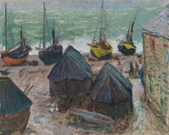 Boats on the Beach at Étretat by Claude Monet