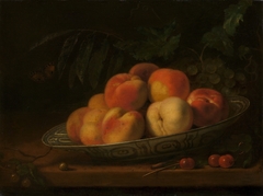 Bowl of peaches by Abraham van Calraet