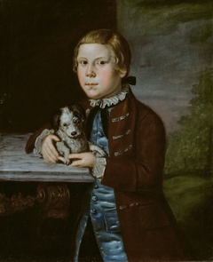 Boy of Hallett Family with Dog by Artist unknown