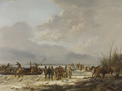 Breaking the Ice on the Karnemelksloot, Naarden, January 1814 by Pieter Gerardus van Os