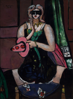 Carnival Mask, Green, Violet, and Pink (Columbine) by Max Beckmann