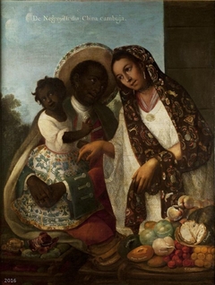 Casta Painting, 9. From male Black and female Amerindian, china cambuja (Zamba) by Miguel Cabrera
