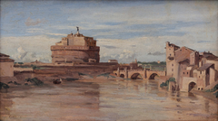 Castel Sant'Angelo and Tiber by Jean-Baptiste-Camille Corot
