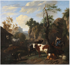 Cattle in a Rocky Landscape