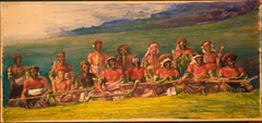 Chiefs and Performers in War Dance, Fiji by John La Farge