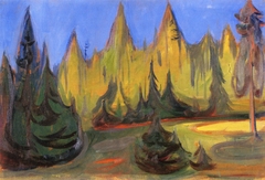 Dark Spruce Forest by Edvard Munch