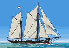 Design for a toy sailing ship. The Dutch herring drifter Iris 1916. Drawn in Photoshop Elements 13. by Peter de Wit