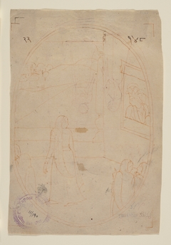 Drawing for an Illustration from a Sat Sai of Bihari Lal Series: The Message of the Eyes (recto); Lady in Search of Her Lover on a Dark Night (verso)
