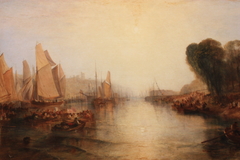 East Cowes Castle, the Seat of John Nash, Esq.; the Regatta Starting for their Moorings. by J. M. W. Turner