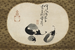 Eggplants and Poem by Unkoku Tōeki