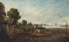 Embarkation of George IV from Whitehall: the Opening of Waterloo Bridge, 1817 by John Constable