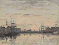 Fécamp: The Inner Harbor by Eugène Louis Boudin
