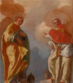 Figural Scene (Two Popes) by Anonymous