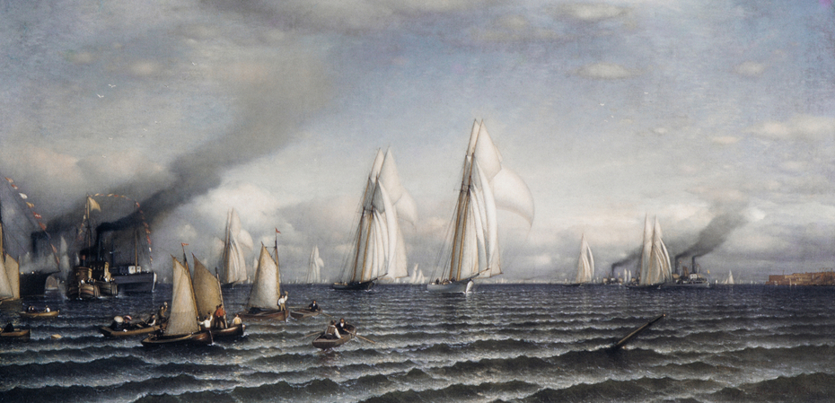 Finish — First International Race for America's Cup, August 8, 1870