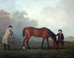 'Furiband', with his Owner, Sir Henry ‘Harry’ Harpur, 6th Bt (1739-1789) and a Groom by Sawrey Gilpin