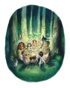 Gathering in the enchanted forest